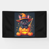 Franse Bulldog Witch Pumpkin Halloween Mannen vrou Spandoek (Horizontaal)