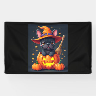 Franse Bulldog Witch Pumpkin Halloween Mannen vrou Spandoek