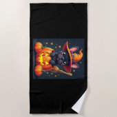 Franse Bulldog Witch Pumpkin Halloween Mannen vrou Strandlaken (Voorkant)