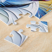 Franse Bulldog witte acryl print | Kleurrijk Legpuzzel (Zijkant)