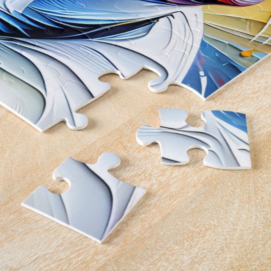 Franse Bulldog witte acryl print | Kleurrijk Legpuzzel (Zijkant)