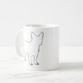 Franse Bulldog Witte Silhouet Koffiemok (Voorkant links)
