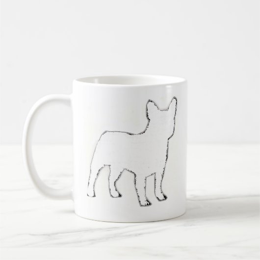 Franse Bulldog Witte Silhouet Koffiemok (Links)