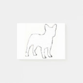 Franse Bulldog Witte Silhouet Post-it® Notes (Voorkant)