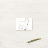 Franse Bulldog Witte Silhouet Post-it® Notes (Op bureau)