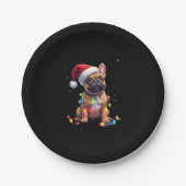 Franse Bulldog Xmas Verlichting Santa Franse Bulld Papieren Bordje (Voorkant)