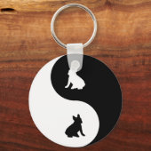 Franse Bulldog Yin Yang Sleutelhanger (Voorkant)