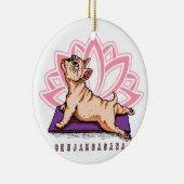 Franse Bulldog Yoga - Bhujangasana Pose - Funny Keramisch Ornament (Rechts)
