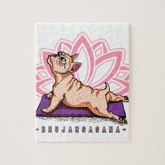 Franse Bulldog Yoga - Bhujangasana Pose - Funny Legpuzzel (Verticaal)