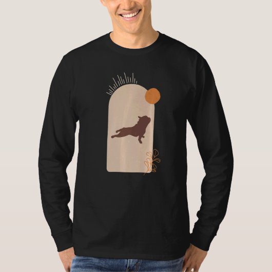 Franse Bulldog Yoga Boho  Style T-shirt (Voorkant)