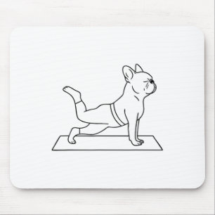 Franse Bulldog Yoga Grappige Franse Muismat