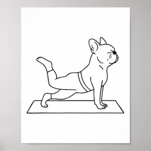 Franse Bulldog Yoga Grappige Franse Poster