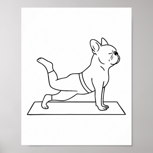Franse Bulldog Yoga Grappige Franse Poster (Voorkant)