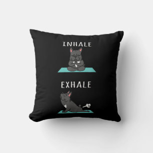 Franse Bulldog Yoga Inhale Exhale Funny Dog Gift Kussen