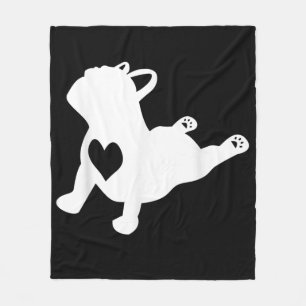 Franse Bulldog Yoga Love Heart Frenchie Workout Fleece Deken