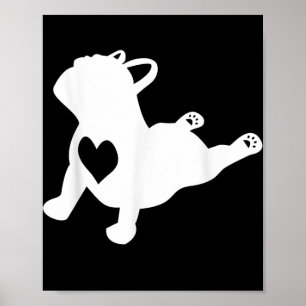 Franse Bulldog Yoga Love Heart Frenchie Workout Poster