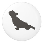 Franse Bulldog Yoga Pose Keramische Knop (Voorkant)
