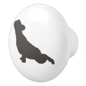 Franse Bulldog Yoga Pose Keramische Knop (Rechts)