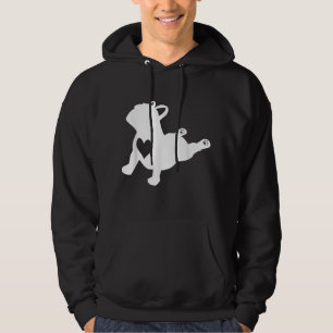 Franse Bulldog Yoga Pose Love Heart Gift Hoodie