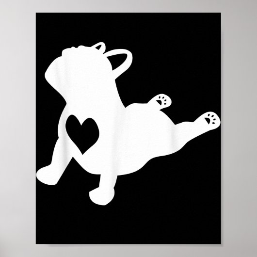 Franse Bulldog Yoga Pose Love Heart Gift Poster (Voorkant)