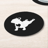Franse Bulldog Yoga Pose Love Heart Gift Ronde Kartonnen Onderzetter (Gebogen)