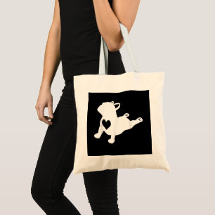 Franse Bulldog Yoga Pose Love Heart Gift Tote Bag