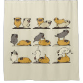 Franse Bulldog Yoga Poses | Dog Yoga Lovers Douchegordijn (Voorkant)