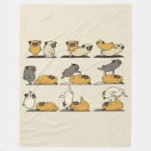 Franse Bulldog Yoga Poses | Dog Yoga Lovers Fleece Deken (Voorkant)