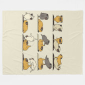 Franse Bulldog Yoga Poses | Dog Yoga Lovers Fleece Deken (Voorkant (Horizontaal))