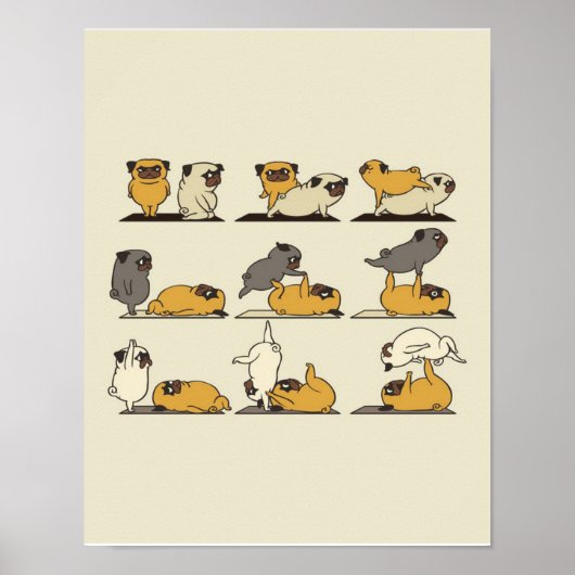 Franse Bulldog Yoga Poses | Dog Yoga Lovers Poster (Voorkant)