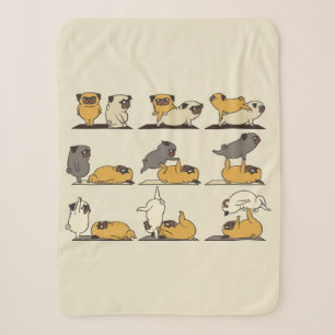 Franse Bulldog Yoga Poses   Dog Yoga Lovers Sherpa Deken