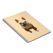 Franse Bulldog, Zachte Perzik Notitieboek (Rechterzijde)