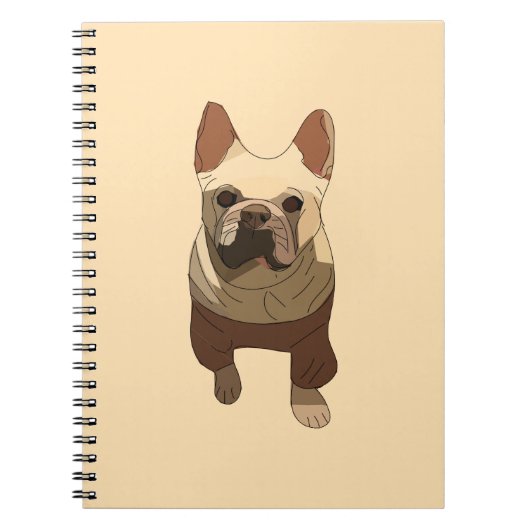 Franse Bulldog, Zachte Perzik Notitieboek (Voorkant)