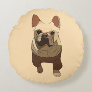 Franse Bulldog, Zachte Perzik Rond Kussen
