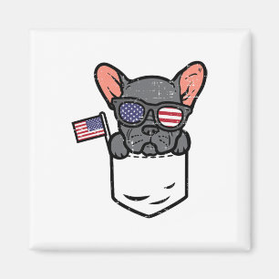 Franse Bulldog Zak Franse Amerikaan Usa 4de Van Magneet