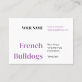 Franse Bulldog Zakelijke Kaarten Visitekaartje (Achterkant)