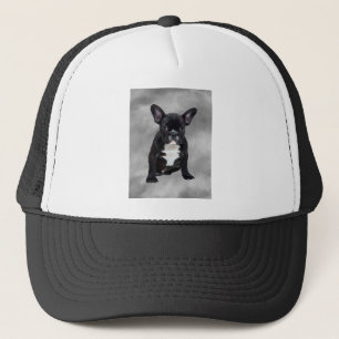 Franse Bulldog Zittend Aquarel Olie Schilderij Trucker Pet