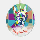 Franse Bulldog zittend Keramisch Ornament (Links)