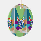 Franse Bulldog zittend Keramisch Ornament (Rechts)