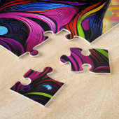 Franse Bulldog zwart acryl print | Kleurrijk Legpuzzel (Zijkant)