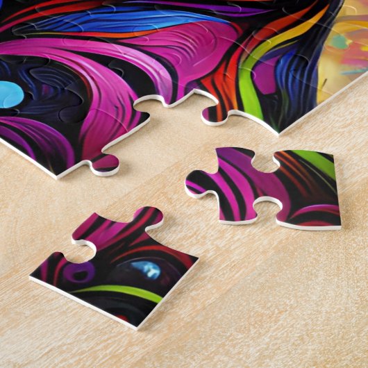 Franse Bulldog zwart acryl print | Kleurrijk Legpuzzel (Zijkant)