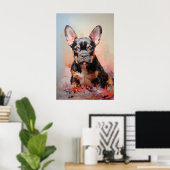 Franse Bulldog zwart en tan puppy Poster (Thuiskantoor)