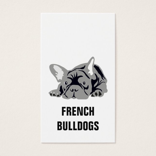 Franse Bulldog Zwart Visitekaartjes (Voorkant)