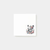 Franse Bulldog Zwart-wit Bloemen Post-it® Notes (Voorkant)