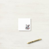 Franse Bulldog Zwart-wit Bloemen Post-it® Notes (Op bureau)