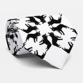 Franse Bulldog zwart-wit Stropdas (Opgerold)