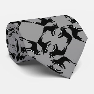 Franse Bulldog zwart-wit Stropdas