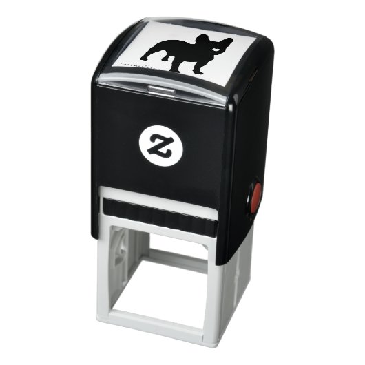 Franse Bulldog Zwarte Logo Huisdier Zakelijk Zelfinktende Stempel (Product)