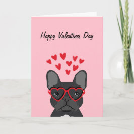 Franse Bulldog - zwarte valentijnkaart Feestdagen Kaart