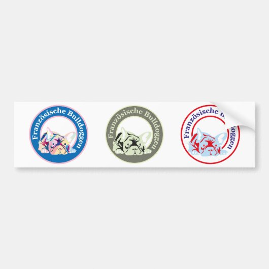 Franse Bulldoggen Bumpersticker (Voorkant)